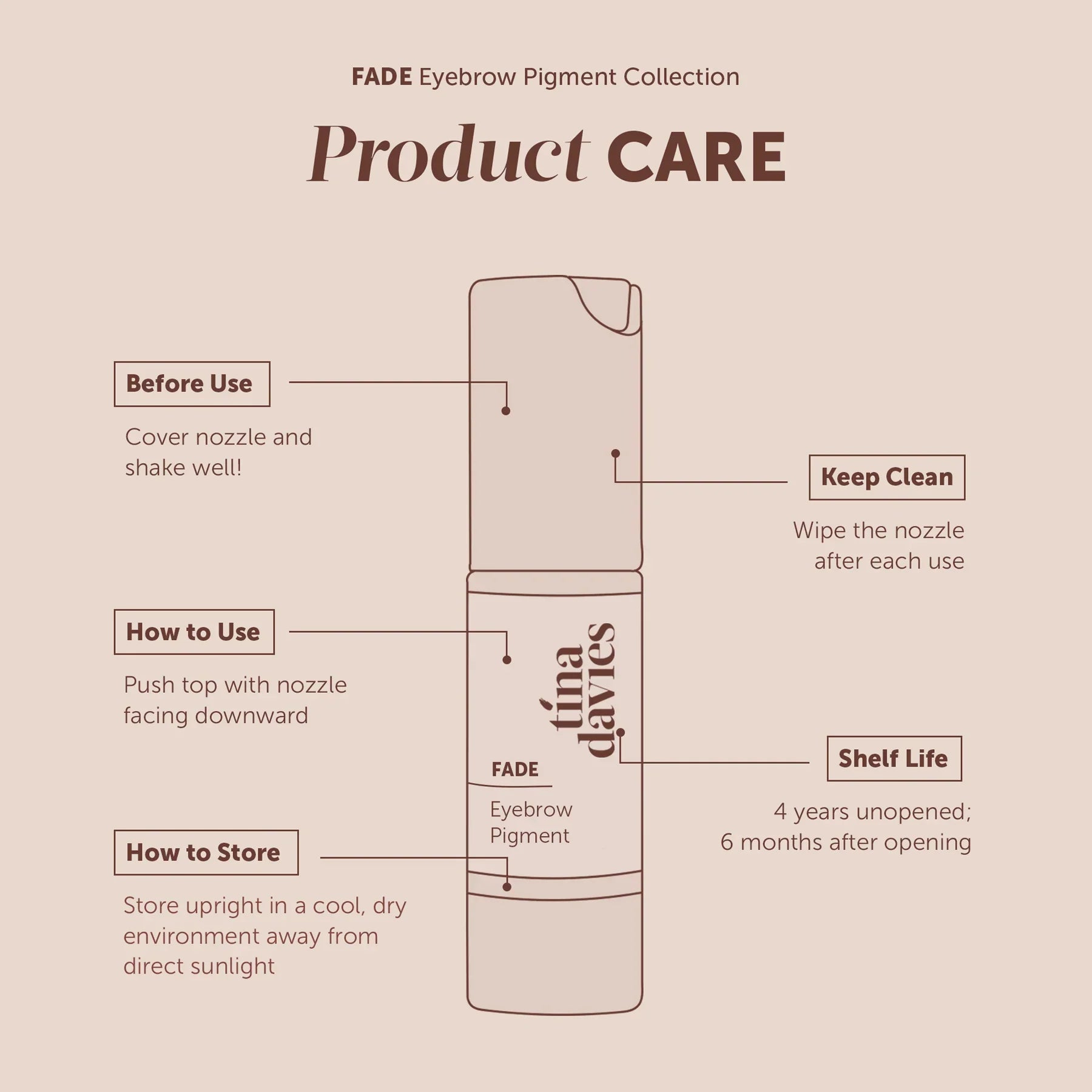 Tina Davies - FADE Augenbrauenpigment Kollektion - 8x15ml